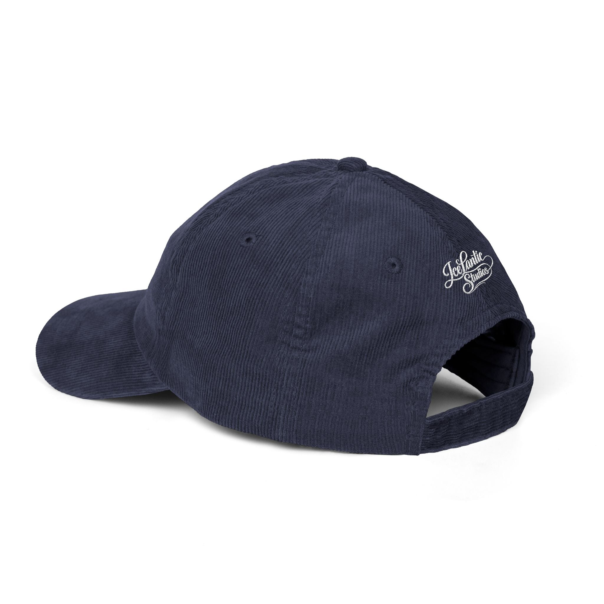 Vintage Corduroy Baseball Cap — Embroidered "IceLantic" Script