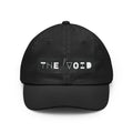 The Void Dad Hat — Minimalist Black Baseball Cap with Distressed Text