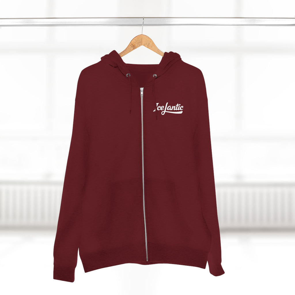 IceLantic Studios Zip Hoodie — Script Logo Full-Zip Hooded Sweatshirt