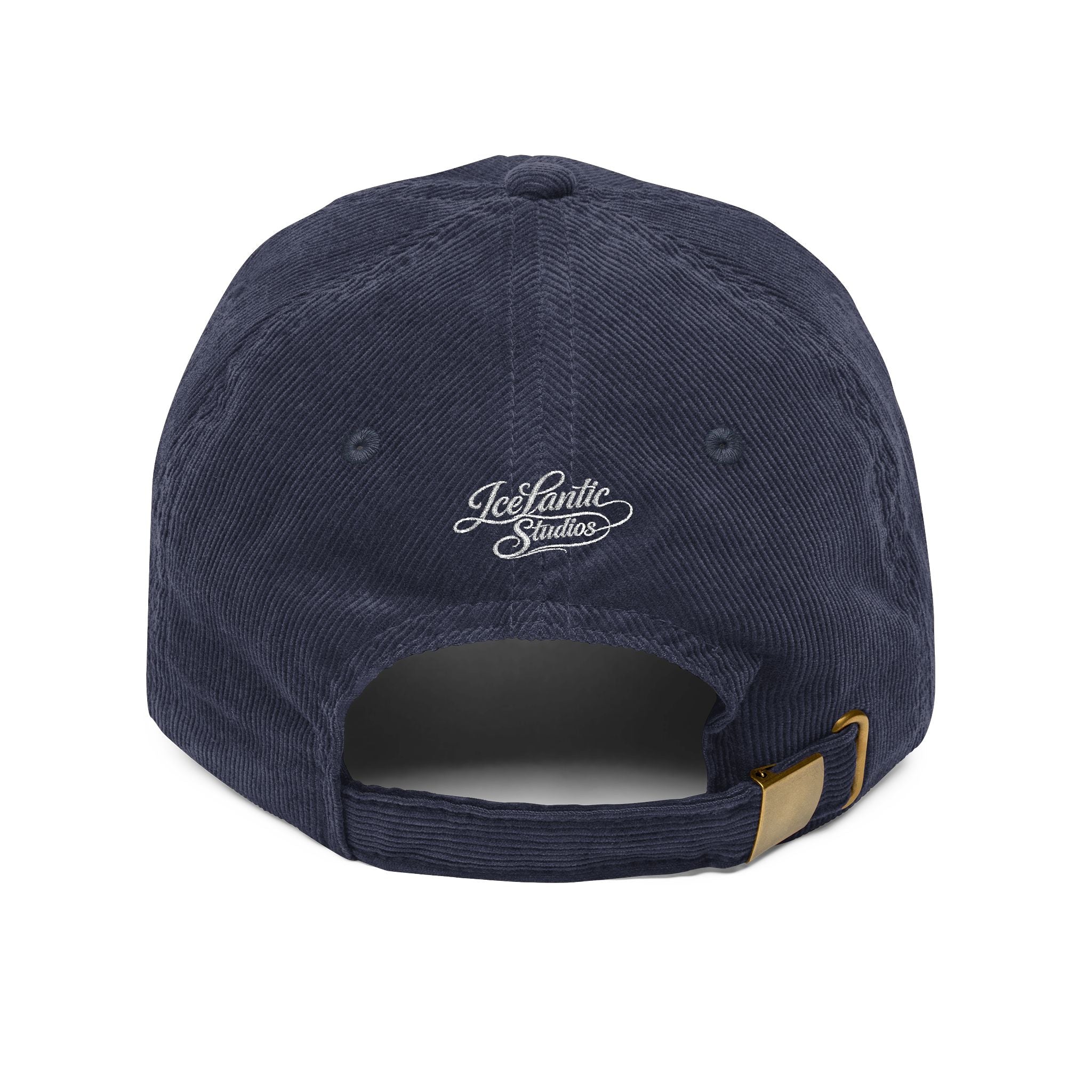 Vintage Corduroy Baseball Cap — Embroidered "IceLantic" Script