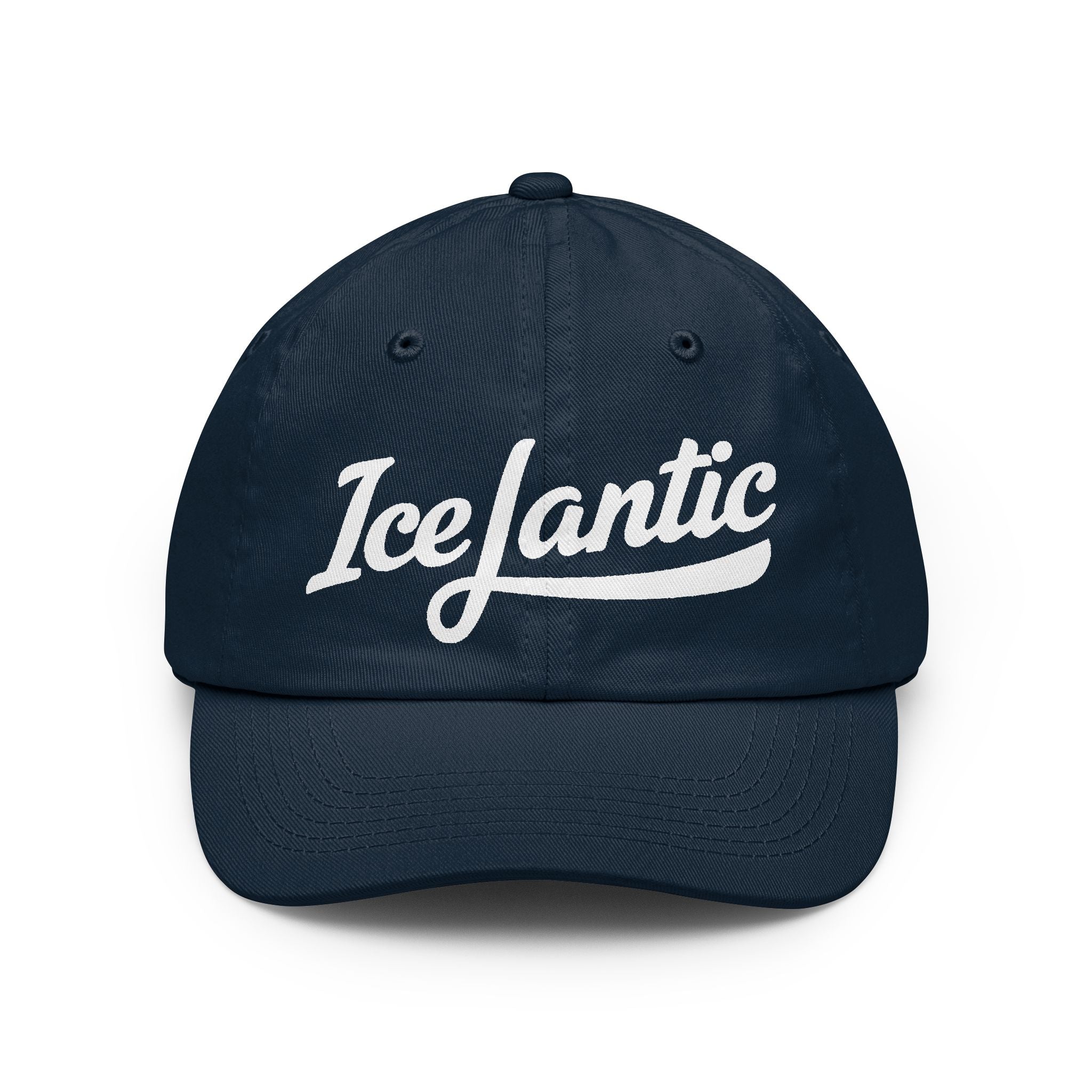 IceLantic Script Dad Hat — Embroidered Retro Baseball Cap